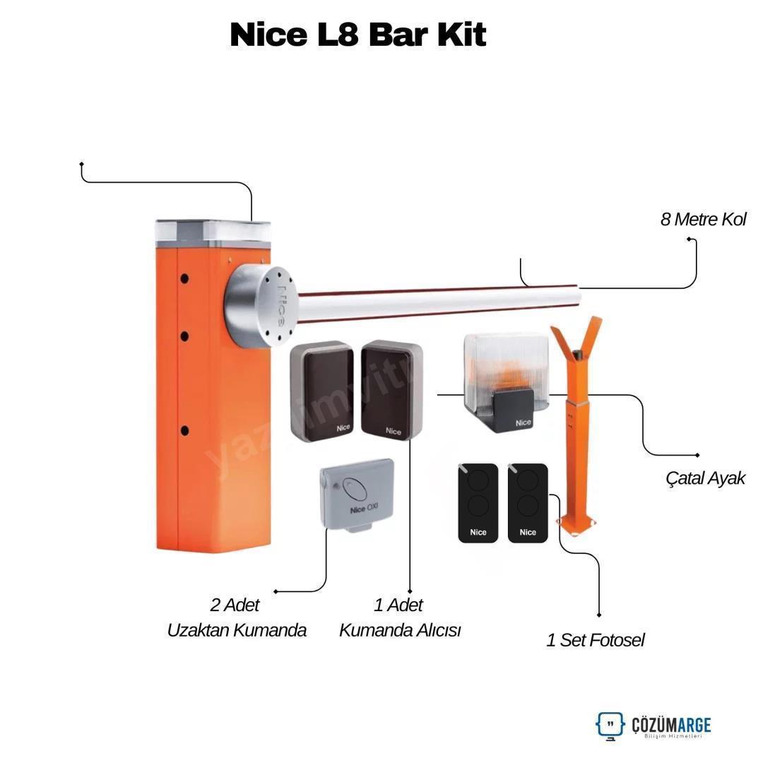 Nice L8 Bar Kit 8 Metre Kollu Endüstriyel Tır Garajı Bariyeri