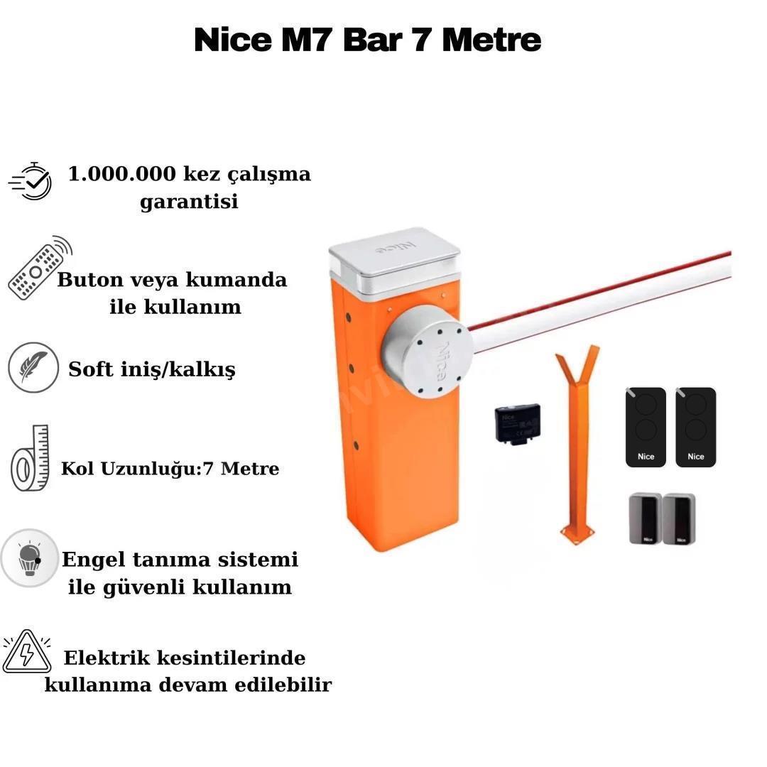 Nice M7 Bar 7 Metre Kollu Endüstriyel Otopark Bariyeri Seti